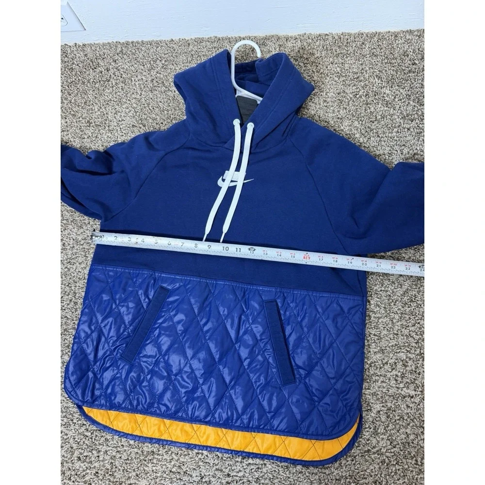Nike Fleece Quilted Fleece Pull Over Hoodie Womens Size XS Cj6253-492 BLUE